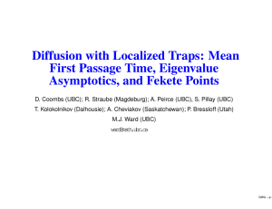 Diffusion with Localized Traps: Mean First Passage Time, Eigenvalue