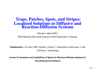 Traps, Patches, Spots, and Stripes: Localized Solutions to Diffusive and Reaction-Diffusion Systems