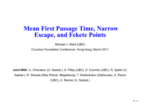 Mean First Passage Time, Narrow Escape, and Fekete Points