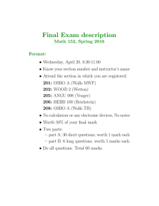 Final Exam description