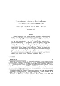 Continuity and injectivity of optimal maps for non-negatively cross-curved costs ∗ Alessio Figalli