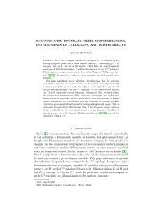 SURFACES WITH BOUNDARY: THEIR UNIFORMIZATIONS, DETERMINANTS OF LAPLACIANS, AND ISOSPECTRALITY