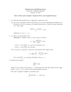 Mathematics Qualifying Exam University of British Columbia January 14, 2012
