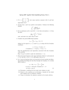 Spring 2007 Applied Math Qualifying Exam, Part 1.   2 1 0
