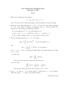 Pure Mathematics Qualifying Exam September 3, 2005 Part I