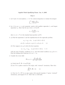 Applied Math Qualifying Exam: Jan. 8, 2005 Part I b Z
