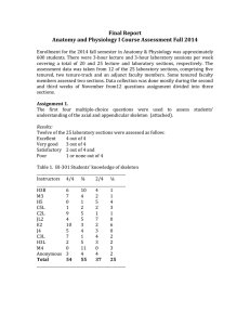 Final Report Anatomy and Physiology I Course Assessment Fall 2014