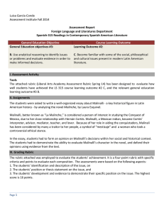 Luisa García-Conde Assessment Institute Fall 2014 Assessment Report