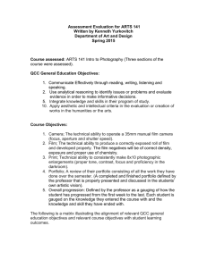 Assessment Evaluation for ARTS 141  course were assessed). Written by Kenneth Yurkovitch