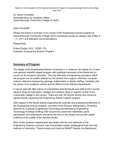 Report on the Evaluation of the Engineering Science Program at Queensborough Community College  May 2011 