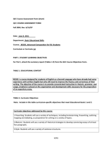 QCC Course Assessment Form (short) QCC COURSE ASSESSMENT FORM