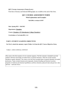 QCC COURSE ASSESSMENT FORM  QCC