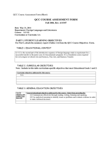 QCC COURSE ASSESSMENT FORM S Fall 2004, Rev. 6/15/07