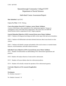 Queensborough Community College/CUNY Department of Social Sciences Individual Course Assessment Report
