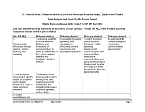 Dr. Franca Ferrari, Professor Barbara Lynch and Professor Rosanne Vogel... Data Analysis and Report by Dr. Franca Ferrari