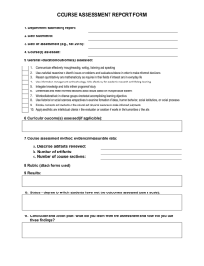 COURSE ASSESSMENT REPORT FORM