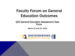 Faculty Forum on General Education Outcomes QCC General Education Assessment Task Force