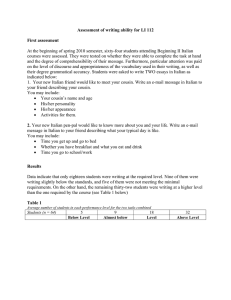 Assessment of writing ability for LI 112  First assessment