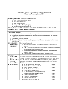 ASSESSMENT RESULTS FOR QCC EDUCATIONAL OUTCOME #2