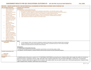 ASSESSMENT RESULTS FOR QCC EDUCATIONAL OUTCOME #3 –