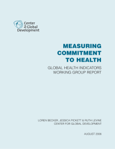 MEASURING COMMITMENT TO HEALTH GLOBAL HEALTH INDICATORS