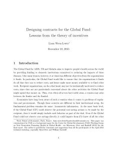 Designing contracts for the Global Fund: 1 Introduction Liam Wren-Lewis