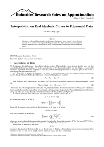 Interpolation on Real Algebraic Curves to Polynomial Data Len Bos Volume 6