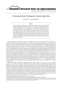 A Vectorial Kernel Orthogonal Greedy Algorithm Daniel Wirtz ·