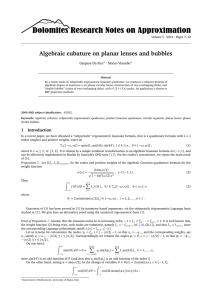 Algebraic cubature on planar lenses and bubbles Gaspare Da Fies