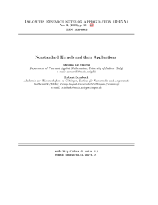 Dolomites Research Notes on Approximation (DRNA) Nonstandard Kernels and their Applications