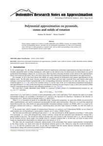 Polynomial approximation on pyramids, cones and solids of rotation Stefano De Marchi ·