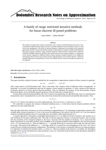 A family of range restricted iterative methods · Lothar Reichel Laura Dykes