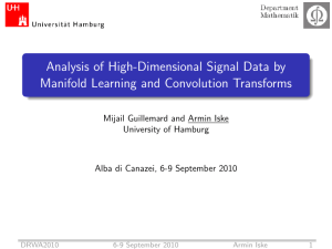 Analysis of High-Dimensional Signal Data by Manifold Learning and Convolution Transforms