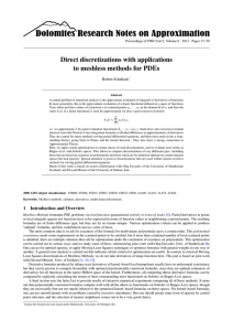 Direct discretizations with applications to meshless methods for PDEs Robert Schaback