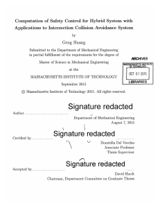 Computation of  Safety  Control  for  Hybrid ... Applications  to  Intersection  Collision  Avoidance ...