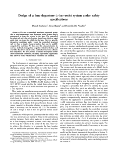 Design of a lane departure driver-assist system under safety specifications Daniel Hoehener