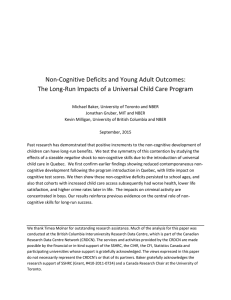 Non-Cognitive Deficits and Young Adult Outcomes: