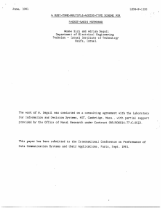 June,  1981 LIDS-P-1103 A  BUSY-TONE-MULTIPLE-ACCESS-TYPE  SCHEME  FOR PACKET-RADIO NETWORKS