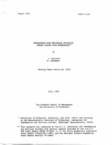 August  1981 LIDS-P-1118 HOMOGENEOUS  ROW-CONTINUOUS  BIVARIATE MARKOV CHAINS WITH BOUNDARIES**