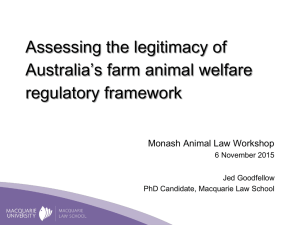 Assessing the legitimacy of Australia’s farm animal welfare regulatory framework