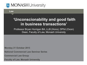 ‘Unconscionability and good faith in business transactions’