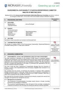 ENVIRONMENTAL SUSTAINABILITY STAKEHOLDER/REFERENCE COMMITTEE MINUTES OF MEETING 3/2015 1.