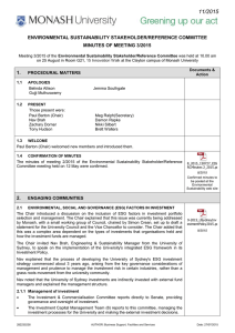 ENVIRONMENTAL SUSTAINABILITY STAKEHOLDER/REFERENCE COMMITTEE MINUTES OF MEETING 3/2015 1.