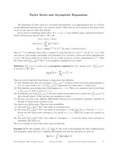 Taylor Series and Asymptotic Expansions