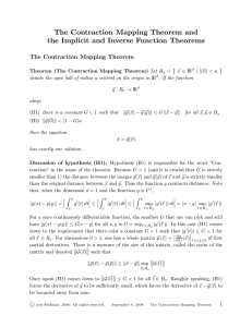 The Contraction Mapping Theorem and the Implicit and Inverse Function Theorems