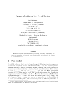 Renormalization of the Fermi Surface