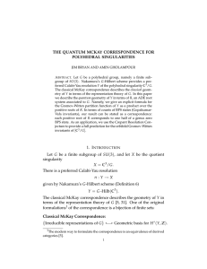 THE QUANTUM MCKAY CORRESPONDENCE FOR POLYHEDRAL SINGULARITIES ( )