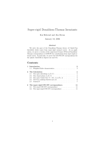 Super-rigid Donaldson-Thomas Invariants Kai Behrend and Jim Bryan January 10, 2006