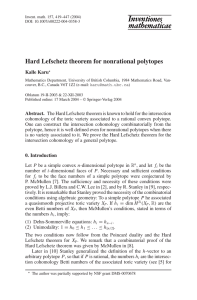 Hard Lefschetz theorem for nonrational polytopes Kalle Karu