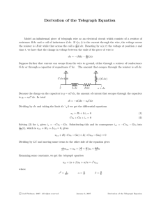 Derivation of the Telegraph Equation